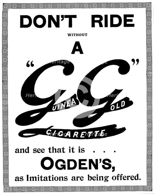 Advertisement for Ogden's "Guinea Gold" Cigarettes, 1898. Creator: Unknown.
