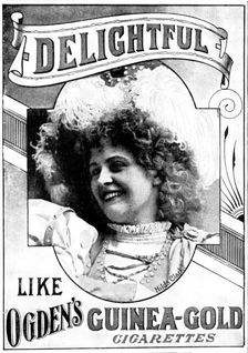 Advertisement for Ogden's Guinea-Gold Cigarettes, 1898. Creator: Unknown