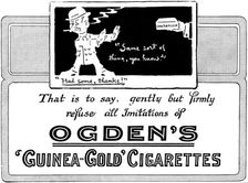Advertisement for Ogden's Guinea-Gold Cigarettes, 1898. Creator: Unknown