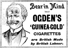 Advertisement for Ogden's Guinea-Gold Cigarettes, 1898. Creator: Unknown