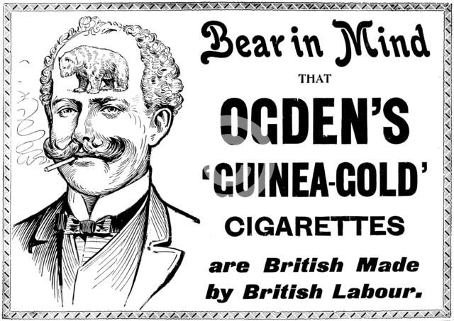 Advertisement for Ogden's 'Guinea-Gold' Cigarettes, 1898. Creator: Unknown.