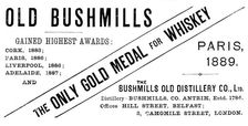Advertisement for Old Bushmills Whiskey, 1890. Creator: Unknown