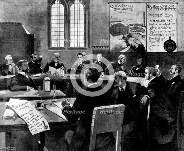 Advertisement for Old Bushmills - A House of Commons Select Committee, 1898.  Creator: Unknown.