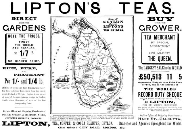 Advertisement for Lipton's Teas, 1898. Creator: Unknown.