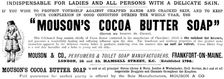 Advertisement for "Mouson’s Cocoa Butter Soap", 1890. Creator: Unknown