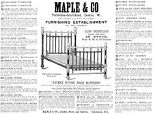 Advertisement for Maple & Co, Furnishing Establishment, 1890. Creator: Unknown