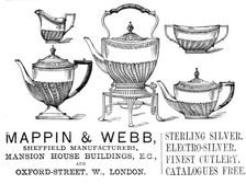 Advertisement for Mappin and Webb, 1883. Creator: Unknown