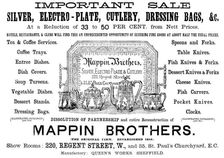 Advertisement for Mappin Brothers, 1890. Creator: Unknown