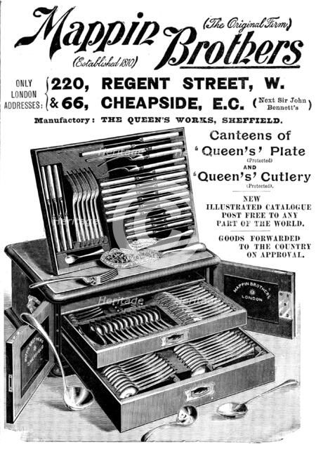 Advertisement for Mappin Brothers, 1898. Creator: Unknown.