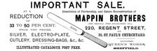 Advertisement for Mappin Brothers Important Sale, 1890. Creator: Unknown