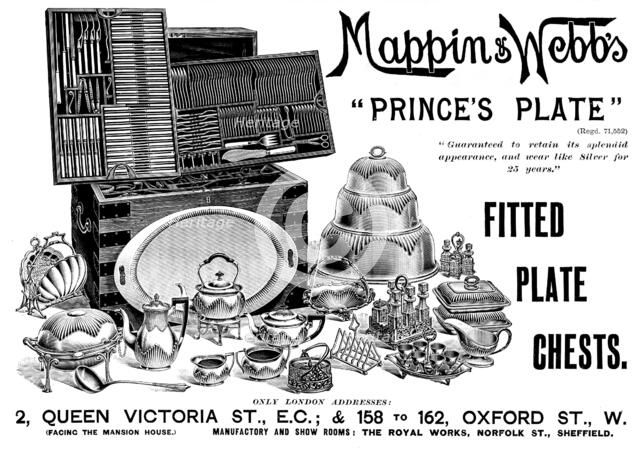 Advertisement for Mappin & Webb, 1898. Creator: Unknown.