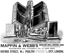 Advertisement for Mappin & Webb’s Travelling Bags & Dressing Cases, 1890. Creator: Unknown