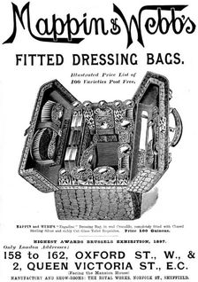 Advertisement for Mappin & Webb's Fitted Dressing Bags, 1898. Creator: Unknown