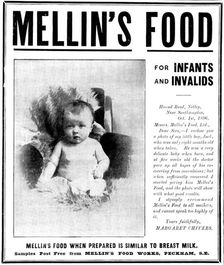 Advertisement for Mellin's Food for Infants & Invalids, 1898. Creator: Unknown