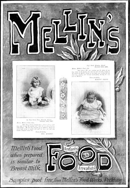 Advertisement for Mellin's Food for Infants & Invalids, 1898. Creator: Unknown.