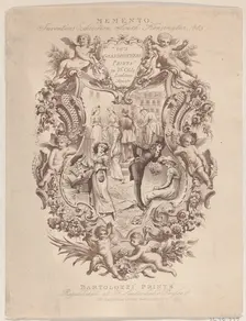 Advertisement for Memento, Inventions Exhibition, South Kensington, 1885, ca. 1885. Creator: Francesco Bartolozzi
