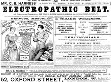 Advertisement for Mr. C. B. Harness Electropathic Belt, 1890. Creator: Unknown
