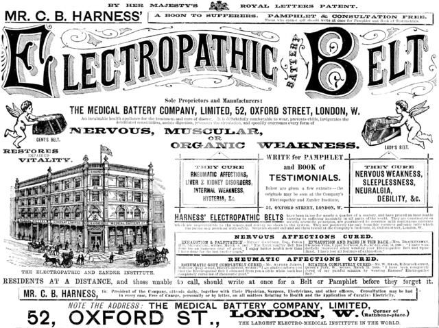 Advertisement for Mr. C. B. Harness’ Electropathic Belt, 1890. Creator: Unknown.