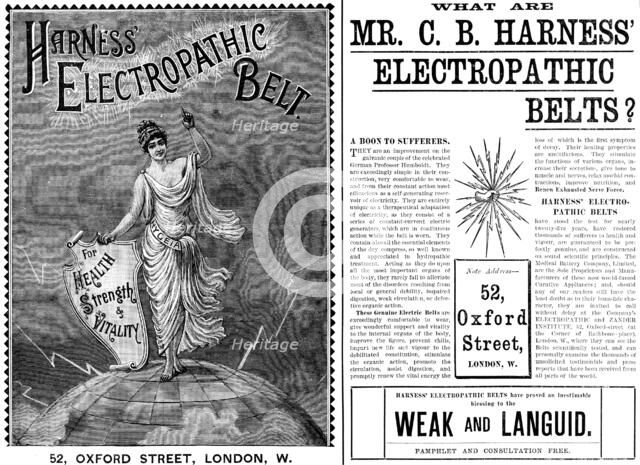 Advertisement for Mr. C. B. Harness’ Electropathic Belts, 1890. Creator: Unknown.