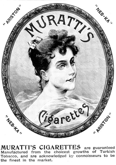 Advertisement for Muratti's Cigarettes, 1895. Creator: Unknown.