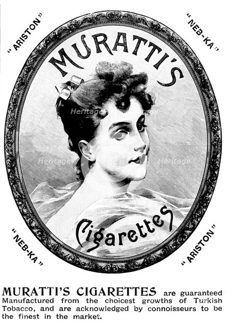 Advertisement for Muratti's Cigarettes, 1895. Creator: Unknown.