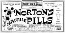 Advertisement for Norton's Camomile Pills, 1895. Creator: Unknown