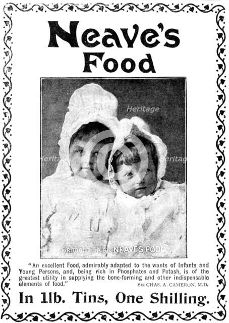Advertisement for Neave's Food, 1898. Creator: Unknown.