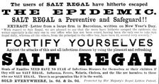 Advertisement for Salt Regal, 1890. Creator: Unknown
