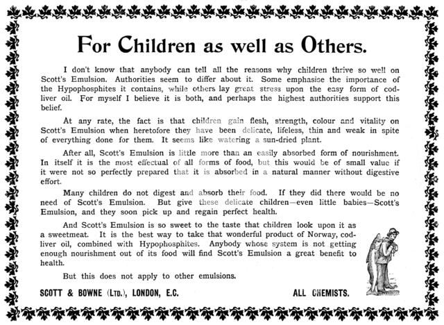 Advertisement for Scott's Emulsion, 1898. Creator: Unknown.