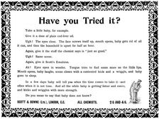 Advertisement for Scott's Emulsion, 1898. Creator: Unknown