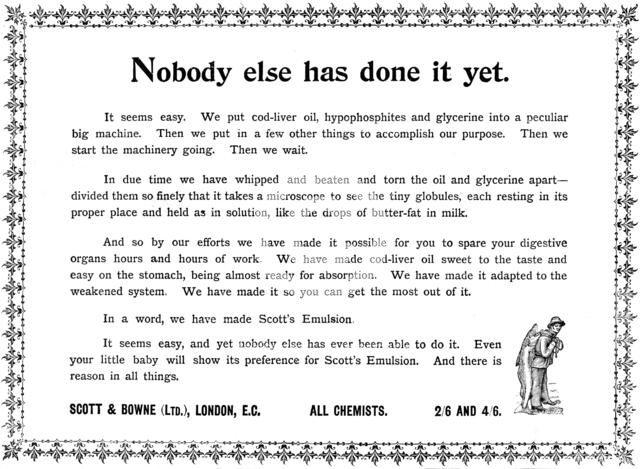 Advertisement for Scott's Emulsion, 1898. Creator: Unknown.