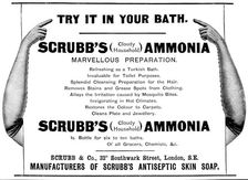 Advertisement for Scrubb's (Cloudy Household) Ammonia, 1895. Creator: Unknown