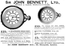 Advertisement for Sir John Bennett, Ltd., Watch & Clock Manufacturers, 1895. Creator: Unknown