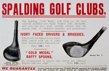 Advertisement for Spalding golf clubs, 1910. Creator: Unknown