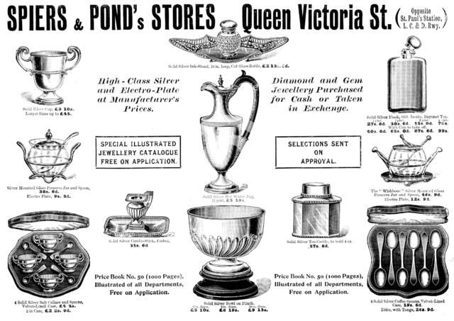Advertisement for Spiers & Pound's Stores, 1898. Creator: Unknown.