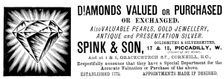Advertisement for Spink & Son, jewellers, 1895. Creator: Unknown