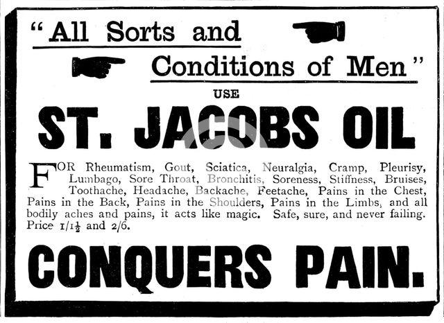 Advertisement for St. Jacobs Oil, 1895. Creator: Unknown.