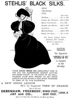 Advertisement for Stehlis Black Silks, 1895. Creator: Unknown