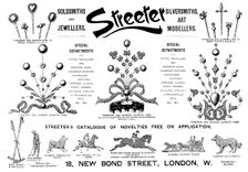 Advertisement for Streeter Goldsmiths and Jewellers, 1895. Creator: Unknown