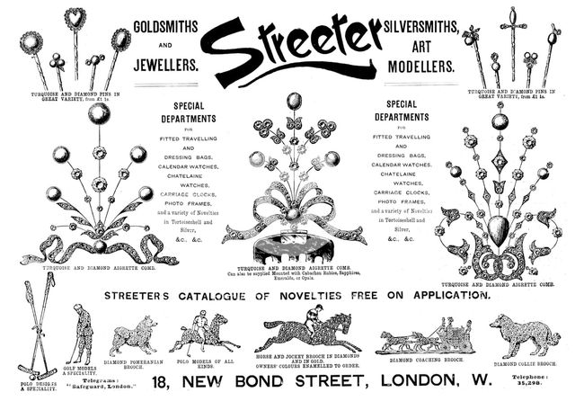 Advertisement for Streeter Goldsmiths and Jewellers, 1895. Creator: Unknown.