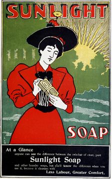Advertisement for Sunlight household soap, c1890. Creator: Unknown