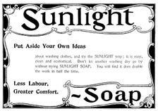 Advertisement for Sunlight Soap, 1898. Creator: Unknown