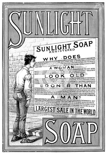 Advertisement for Sunlight Soap, 1890. Creator: Unknown.