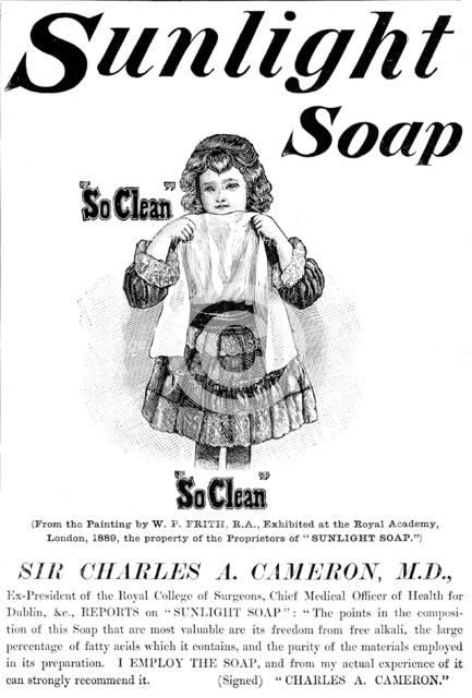 Advertisement for Sunlight Soap, 1890. Creator: Unknown.