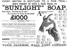 Advertisement for "Sunlight" Soap, 1890. Creator: Unknown