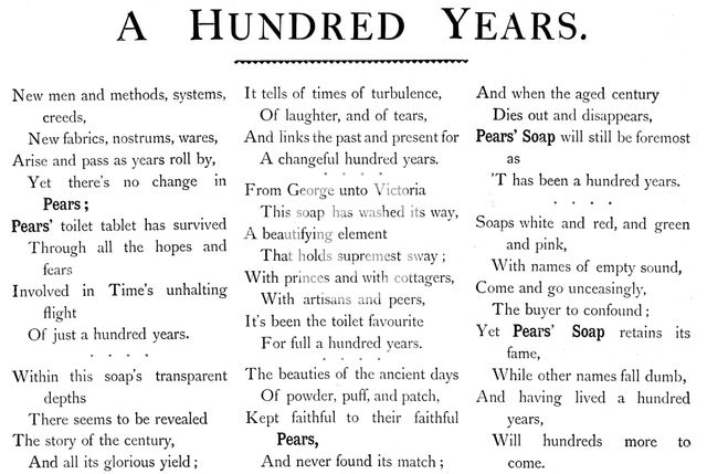 Advertisement for Pears' Soap, 1895. Creator: Unknown.