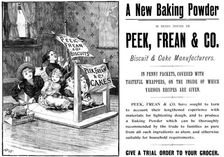 Advertisement for Peek, Frean & Co., baking powder, 1898. Creator: Unknown