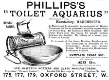 Advertisement for Phillips’s "Toilet Aquarius", 1890. Creator: Unknown