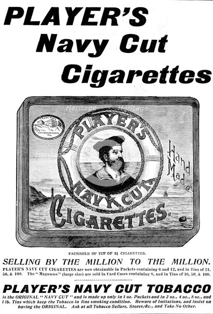 Advertisement for Player's Navy Cut Cigarettes, 1898. Creator: Unknown.