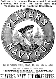 Advertisement for Player's Nayy Cut Cigarettes, 1895. Creator: Unknown
